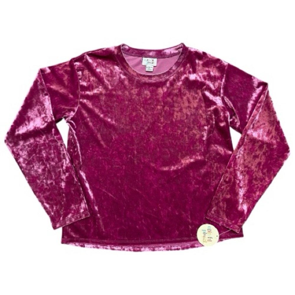 Crushed Velvet Girls Top NWT